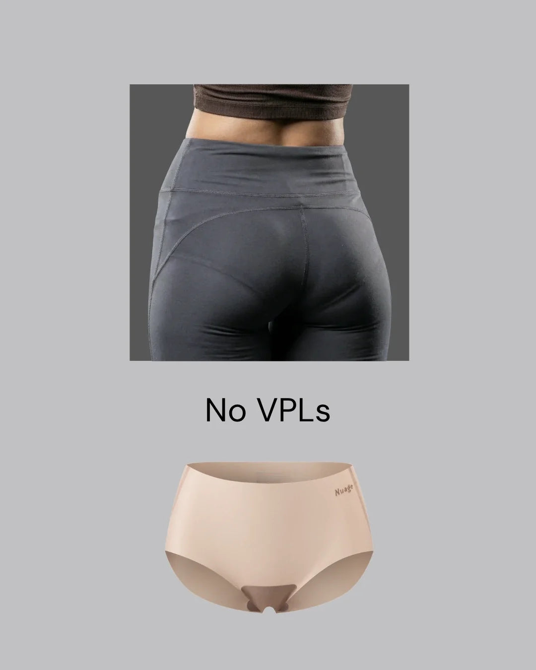 Nuage seamless no-VPL underwear in nude, invisible under leggings and tight clothing for a smooth panty-line-free look