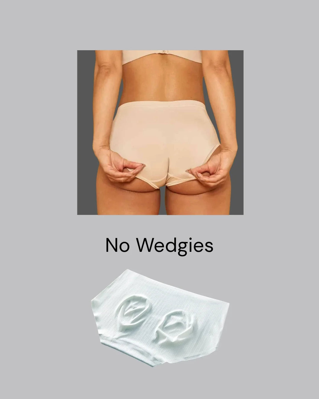 Nuage no-wedgie seamless underwear in white, designed to stay in place and never ride up for all-day comfort
