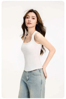 Square Neck Wide Strap Tank Top Nuage