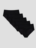 NuCloud High Waist Thong 5-pack black seamless breathable thong underwear with high-waisted design and cotton gusset