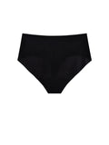 NuCloud High Waist Thong in black flat lay product shot – seamless high-rise underwear by Nuage
