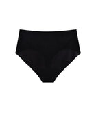 NuCloud High Waist Thong in black flat lay product shot – seamless high-rise underwear by Nuage
