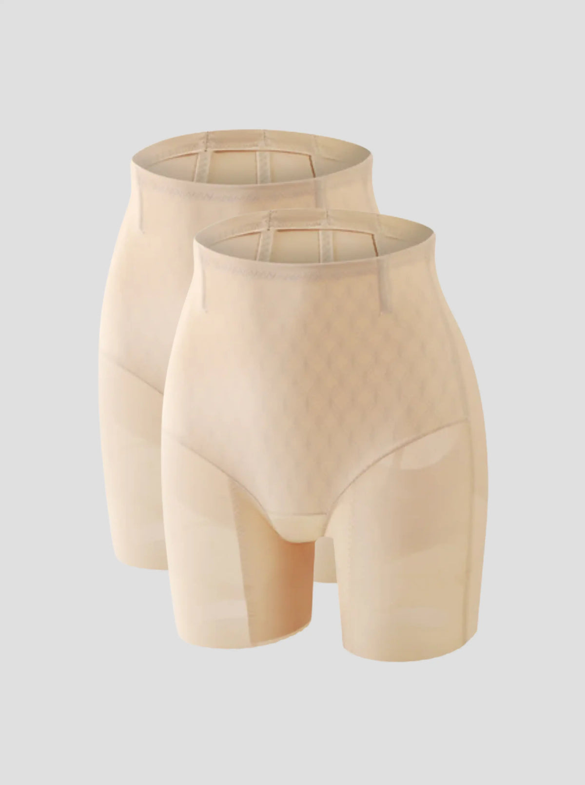 NuForme Lifting Boxer 2-pack beige shaping boxer briefs with 3D contouring and waist tummy control