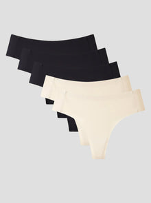 NuShield Anti Camel Thong 5-pack seamless lightweight breathable thongs with antibacterial gusset