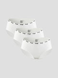 NuSoft Classic Cotton Brief 3-pack white mid-rise briefs with logo waistband and cotton gusset for breathable comfort