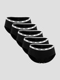 NuSoft Classic Cotton Brief 5-pack black mid-rise briefs with logo waistband and cotton gusset for comfort and breathability