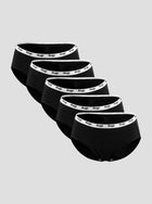 NuSoft Classic Cotton Brief 5-pack black mid-rise briefs with logo waistband and cotton gusset for comfort and breathability