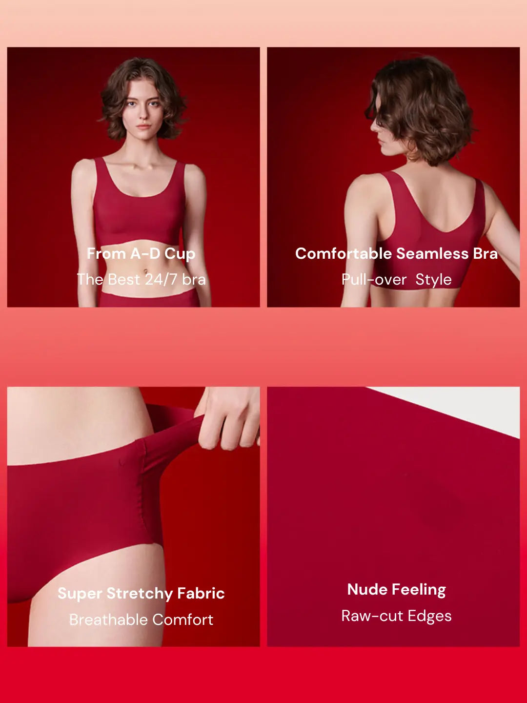 NuCloud Red Holiday Bra Set Nuage