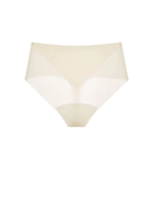 NuCloud High Waist Thong in cream flat lay product shot – seamless high-rise underwear by Nuage