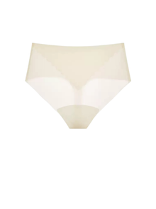 NuCloud High Waist Thong in cream flat lay product shot – seamless high-rise underwear by Nuage